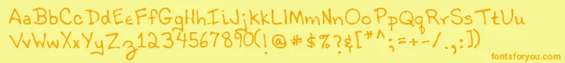 Lehn021 Font – Orange Fonts on Yellow Background