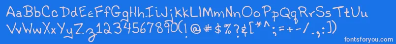 フォントLehn021 – ピンクの文字、青い背景