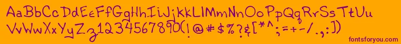 Lehn021 Font – Purple Fonts on Orange Background