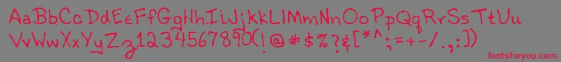 フォントLehn021 – 赤い文字の灰色の背景