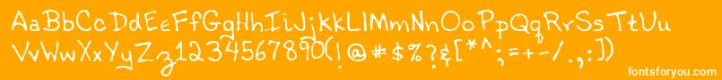 フォントLehn021 – オレンジの背景に白い文字