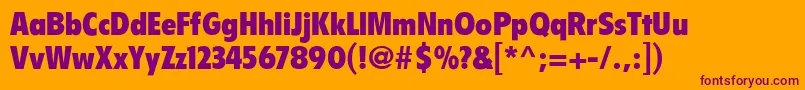 ZincoBlackcondensed Font – Purple Fonts on Orange Background