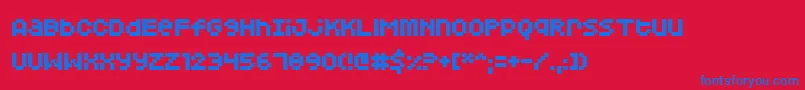 フォントSquarodynamic04 – 赤い背景に青い文字