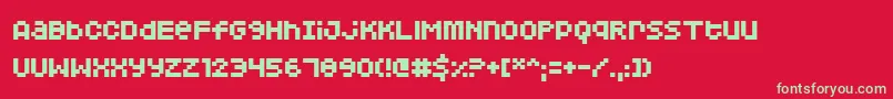 Squarodynamic04 Font – Green Fonts on Red Background