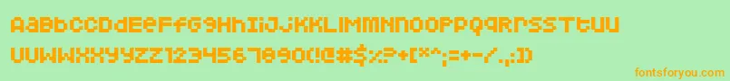Squarodynamic04 Font – Orange Fonts on Green Background