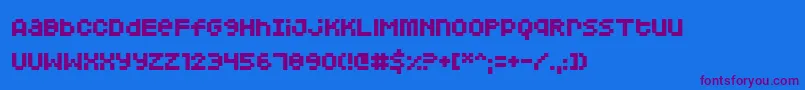 Squarodynamic04 Font – Purple Fonts on Blue Background