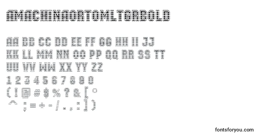 A fonte AMachinaortomltgrBold – alfabeto, números, caracteres especiais