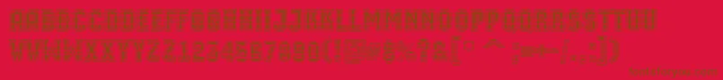 Шрифт AMachinaortomltgrBold – коричневые шрифты на красном фоне