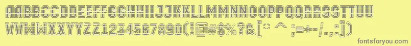 フォントAMachinaortomltgrBold – 黄色の背景に灰色の文字