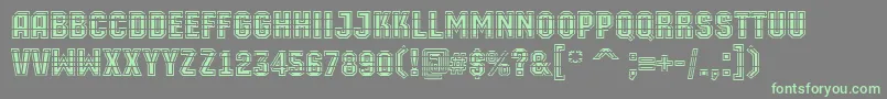 Шрифт AMachinaortomltgrBold – зелёные шрифты на сером фоне