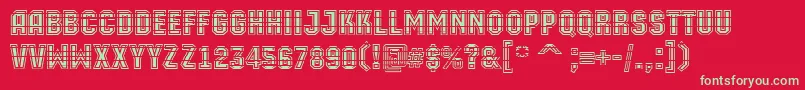 フォントAMachinaortomltgrBold – 赤い背景に緑の文字