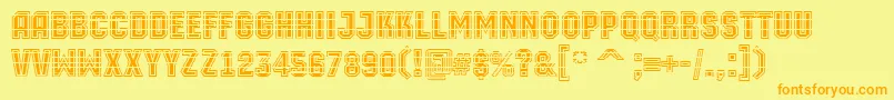 AMachinaortomltgrBold Font – Orange Fonts on Yellow Background