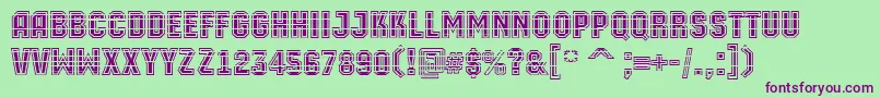 AMachinaortomltgrBold-fontti – violetit fontit vihreällä taustalla