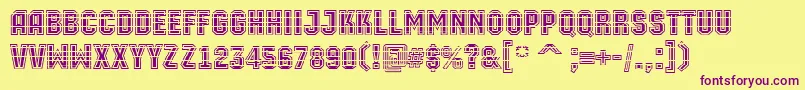 AMachinaortomltgrBold Font – Purple Fonts on Yellow Background