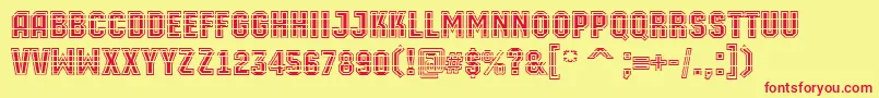 AMachinaortomltgrBold Font – Red Fonts on Yellow Background