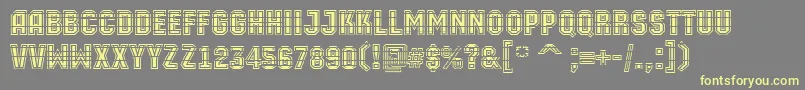 AMachinaortomltgrBold Font – Yellow Fonts on Gray Background