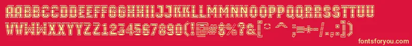 AMachinaortomltgrBold Font – Yellow Fonts on Red Background