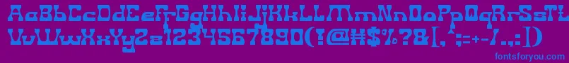 フォントGodIsWatchingUs – 紫色の背景に青い文字