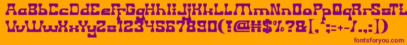 GodIsWatchingUs Font – Purple Fonts on Orange Background