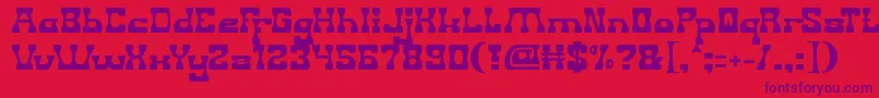 GodIsWatchingUs Font – Purple Fonts on Red Background