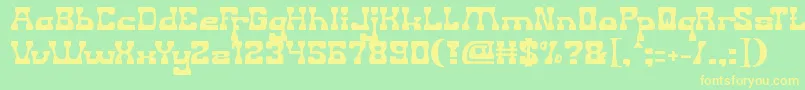 GodIsWatchingUs Font – Yellow Fonts on Green Background