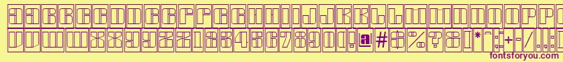 Czcionka AGlobuscmotl – fioletowe czcionki na żółtym tle