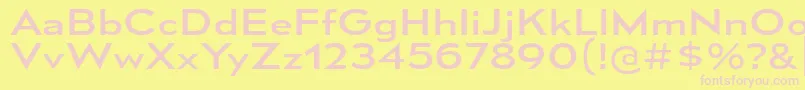 MesmerizeExRg-fontti – vaaleanpunaiset fontit keltaisella taustalla