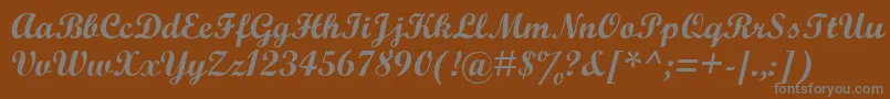WrexhamScript-Schriftart – Graue Schriften auf braunem Hintergrund