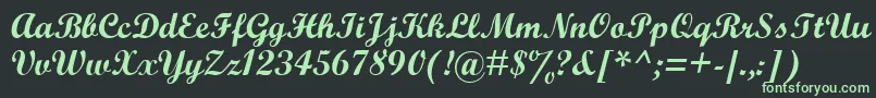 フォントWrexhamScript – 黒い背景に緑の文字