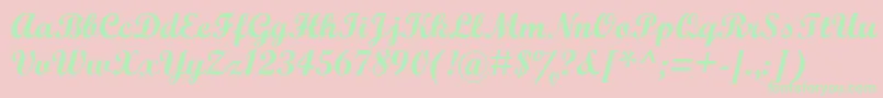 WrexhamScript Font – Green Fonts on Pink Background