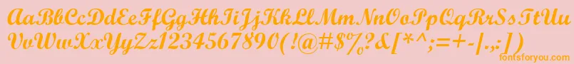 WrexhamScript-Schriftart – Orangefarbene Schriften auf rosa Hintergrund