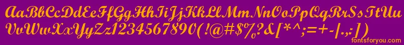 WrexhamScript Font – Orange Fonts on Purple Background