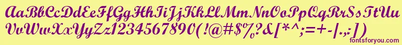 WrexhamScript Font – Purple Fonts on Yellow Background