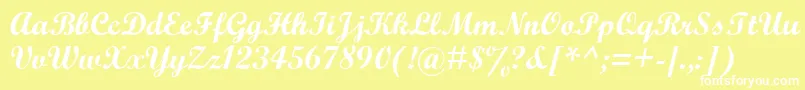 WrexhamScript Font – White Fonts on Yellow Background