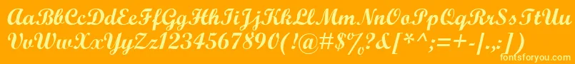 WrexhamScript Font – Yellow Fonts on Orange Background