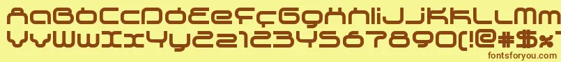 Fonte SupersonicBold – fontes marrons em um fundo amarelo