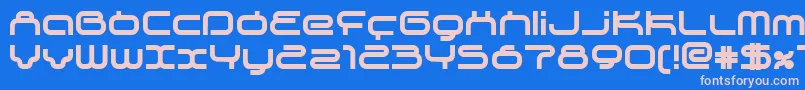 フォントSupersonicBold – ピンクの文字、青い背景