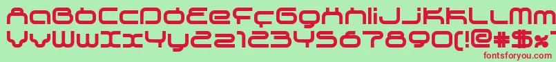 SupersonicBold-Schriftart – Rote Schriften auf grünem Hintergrund