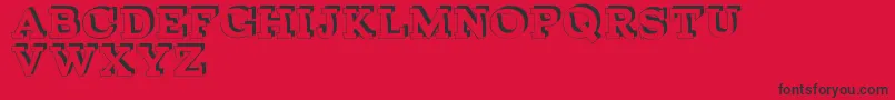 Fonte BrokenDepthDemo – fontes pretas em um fundo vermelho