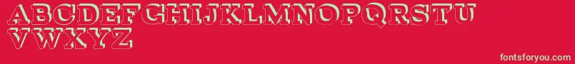 BrokenDepthDemo Font – Green Fonts on Red Background
