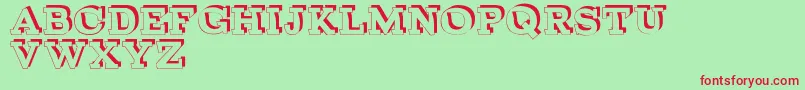 BrokenDepthDemo Font – Red Fonts on Green Background