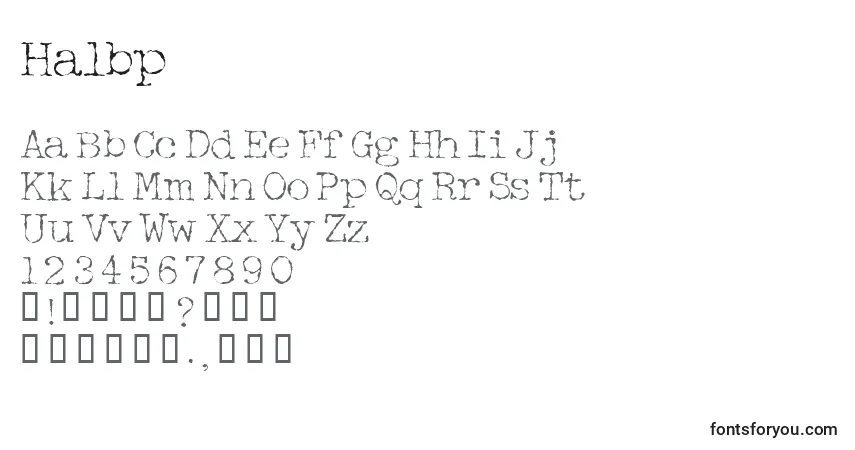 Halbp-fontti – aakkoset, numerot, erikoismerkit