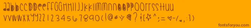 Fonte Originaldondada – fontes marrons em um fundo laranja