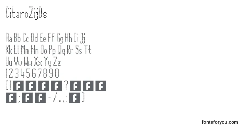 Шрифт CitaroZijDs – алфавит, цифры, специальные символы