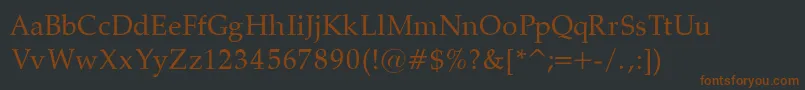 Czcionka PalatinoNormalRegular – brązowe czcionki na czarnym tle
