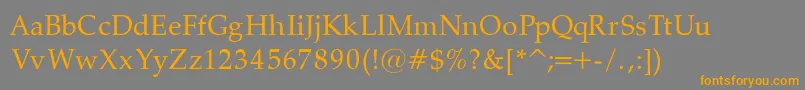 PalatinoNormalRegular-Schriftart – Orangefarbene Schriften auf grauem Hintergrund