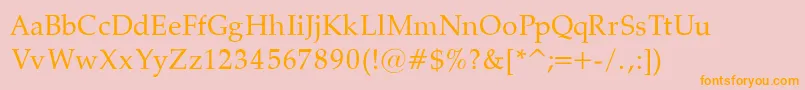 PalatinoNormalRegular Font – Orange Fonts on Pink Background