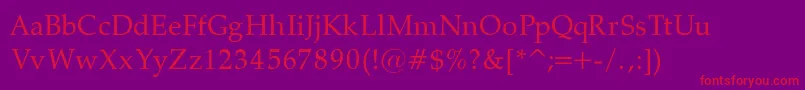 PalatinoNormalRegular Font – Red Fonts on Purple Background