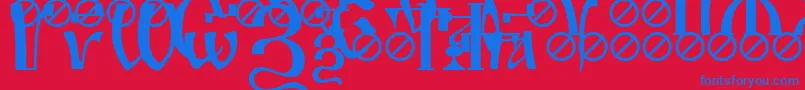 IrmologionSimplextitled Font – Blue Fonts on Red Background