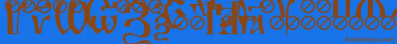 Шрифт IrmologionSimplextitled – коричневые шрифты на синем фоне
